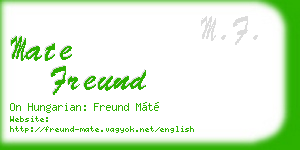mate freund business card